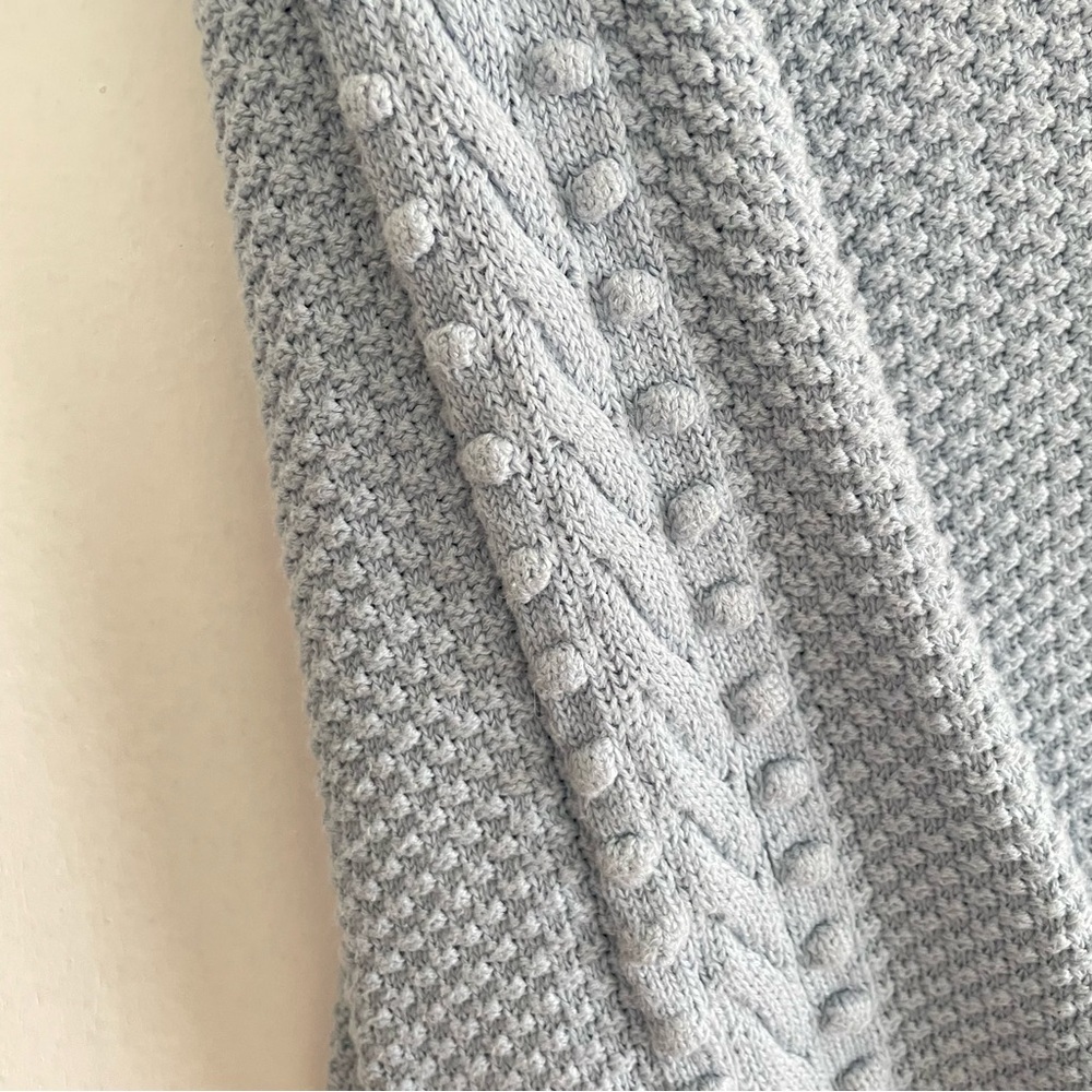 $10 SALE Textured Knit Pullover Sweater Women XL Pastel Blue LOFT - Picture 4 of 6
